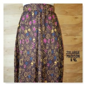 LuLaRoe Madison 2X Spring flower skirt NWT